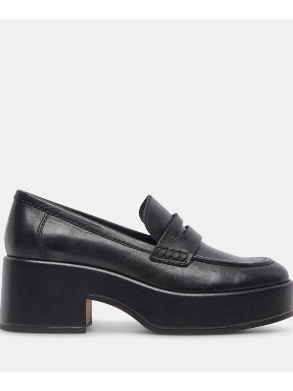 NWOT Dolce Vita Yanni Black Leather Platform Loafer Size 9.5